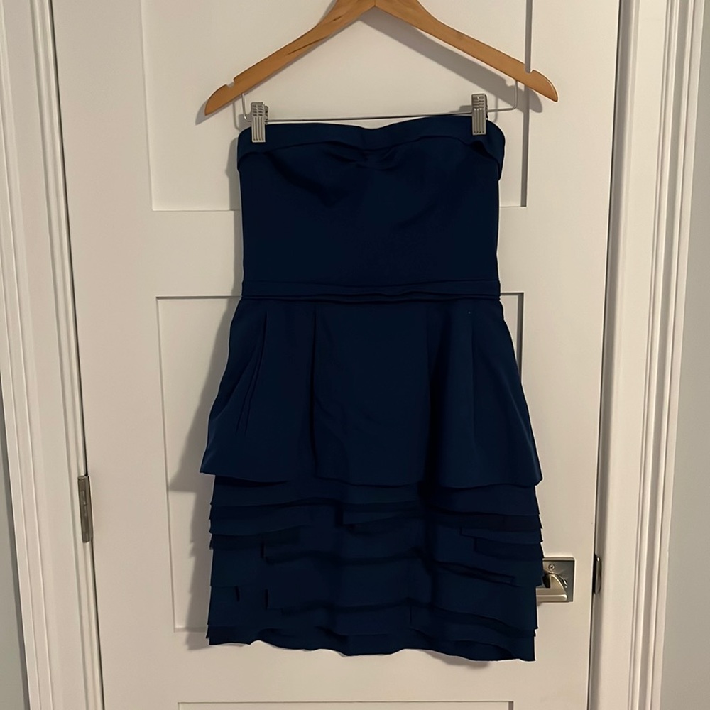 BCBG Royal Blue Sweetheart Layered Cocktail Dress - Size 6